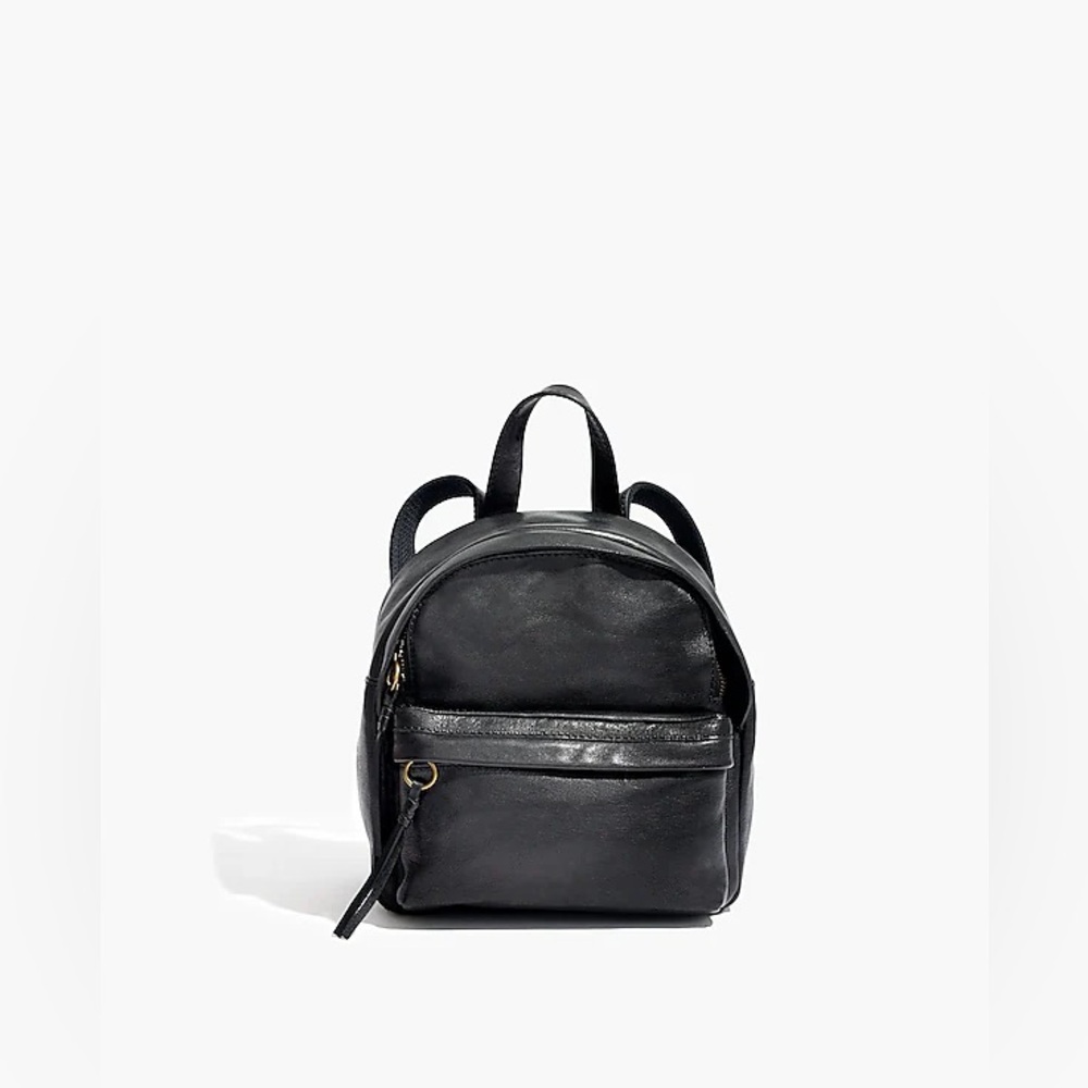 Madewell lorimer mini backpack black with monogram